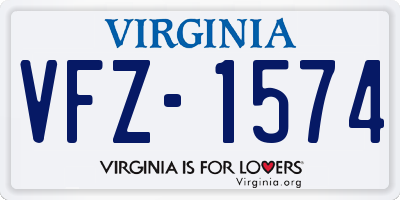 VA license plate VFZ1574