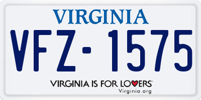 VA license plate VFZ1575