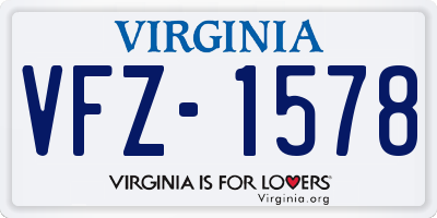 VA license plate VFZ1578
