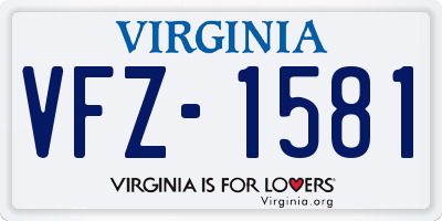 VA license plate VFZ1581