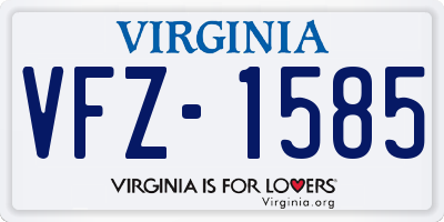 VA license plate VFZ1585