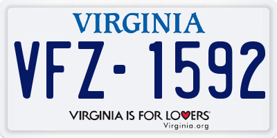 VA license plate VFZ1592