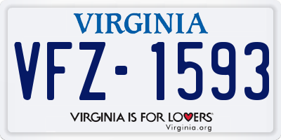 VA license plate VFZ1593