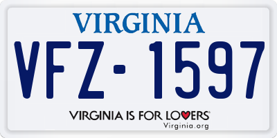 VA license plate VFZ1597