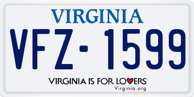 VA license plate VFZ1599