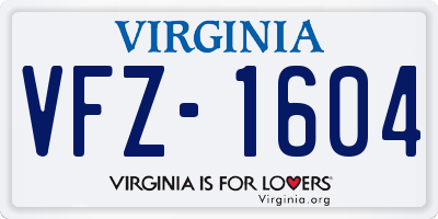 VA license plate VFZ1604