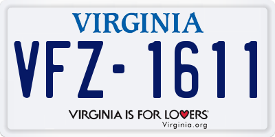 VA license plate VFZ1611