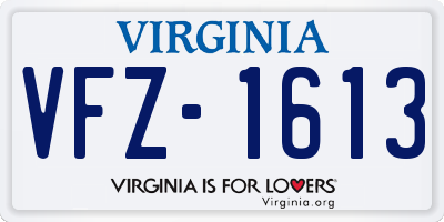 VA license plate VFZ1613