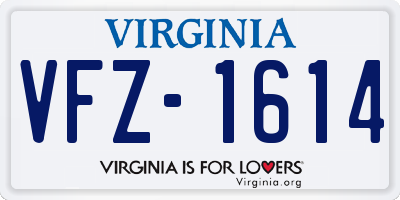 VA license plate VFZ1614