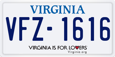 VA license plate VFZ1616