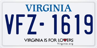 VA license plate VFZ1619