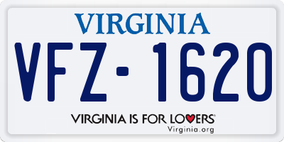 VA license plate VFZ1620