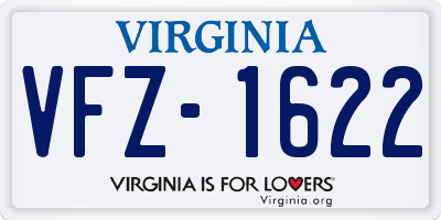 VA license plate VFZ1622