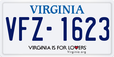 VA license plate VFZ1623