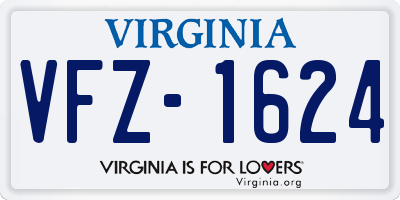 VA license plate VFZ1624