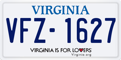 VA license plate VFZ1627