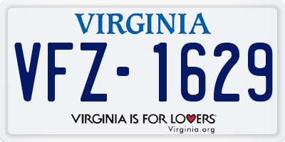 VA license plate VFZ1629