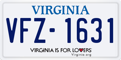 VA license plate VFZ1631
