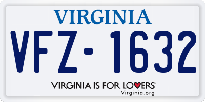 VA license plate VFZ1632