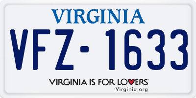 VA license plate VFZ1633