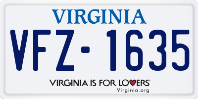 VA license plate VFZ1635