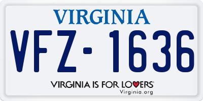 VA license plate VFZ1636