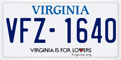 VA license plate VFZ1640