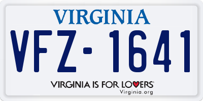 VA license plate VFZ1641