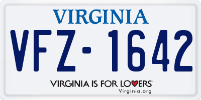 VA license plate VFZ1642