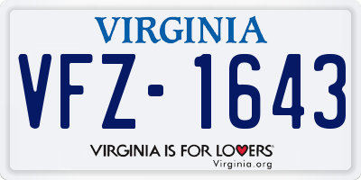 VA license plate VFZ1643