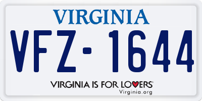 VA license plate VFZ1644