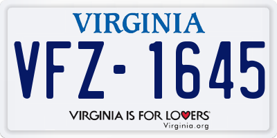 VA license plate VFZ1645