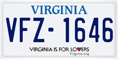 VA license plate VFZ1646