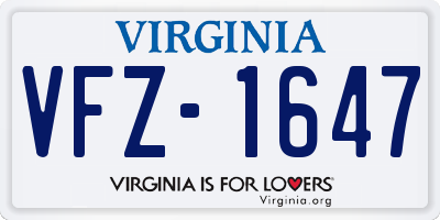 VA license plate VFZ1647
