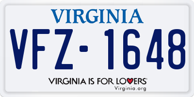VA license plate VFZ1648