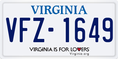 VA license plate VFZ1649