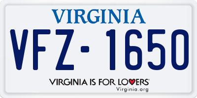 VA license plate VFZ1650