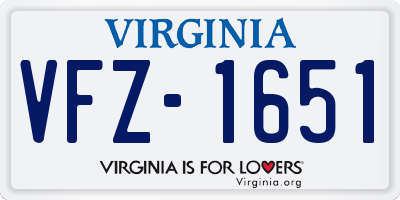 VA license plate VFZ1651