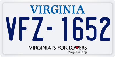VA license plate VFZ1652