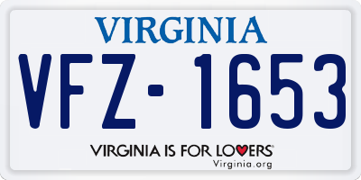 VA license plate VFZ1653