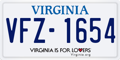 VA license plate VFZ1654