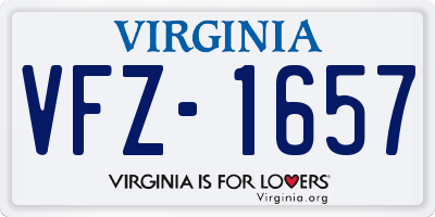 VA license plate VFZ1657