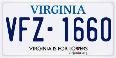 VA license plate VFZ1660