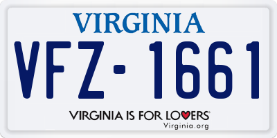 VA license plate VFZ1661