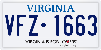 VA license plate VFZ1663