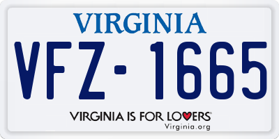 VA license plate VFZ1665