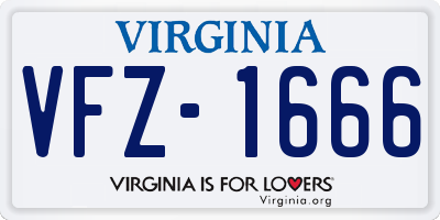 VA license plate VFZ1666