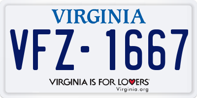 VA license plate VFZ1667