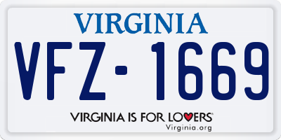 VA license plate VFZ1669
