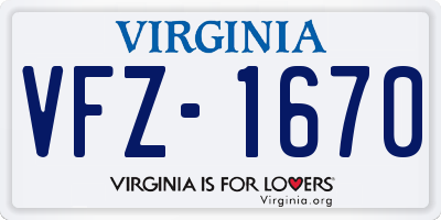 VA license plate VFZ1670